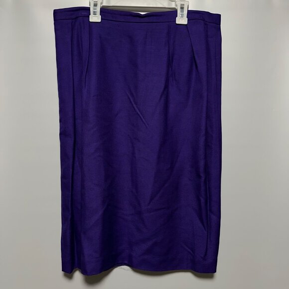 Vintage 1980s Christian Dior Purple Power Suit Women’s Size 16 Blazer Skirt Set - Picture 5 of 16